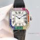 Swiss Copy Cartier Santos 100 Full Iced Rainbow Watches Black Roman 40mm (5)_th.jpg